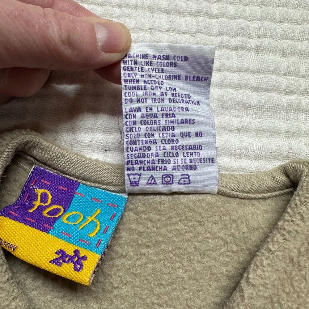 Vintage Y2K Winnie The Pooh Fleece Vest Embroidered Pooh Bear 0/3m Disney